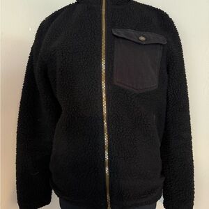 Pendleton River Rock Sherpa Fleece Jacket Men’s Small Black Full Zip Flap Pocket